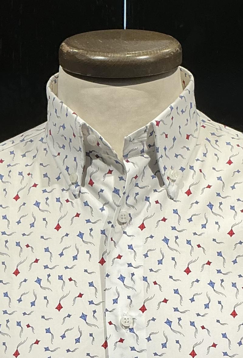 Camicia cotone stampato  Bianco