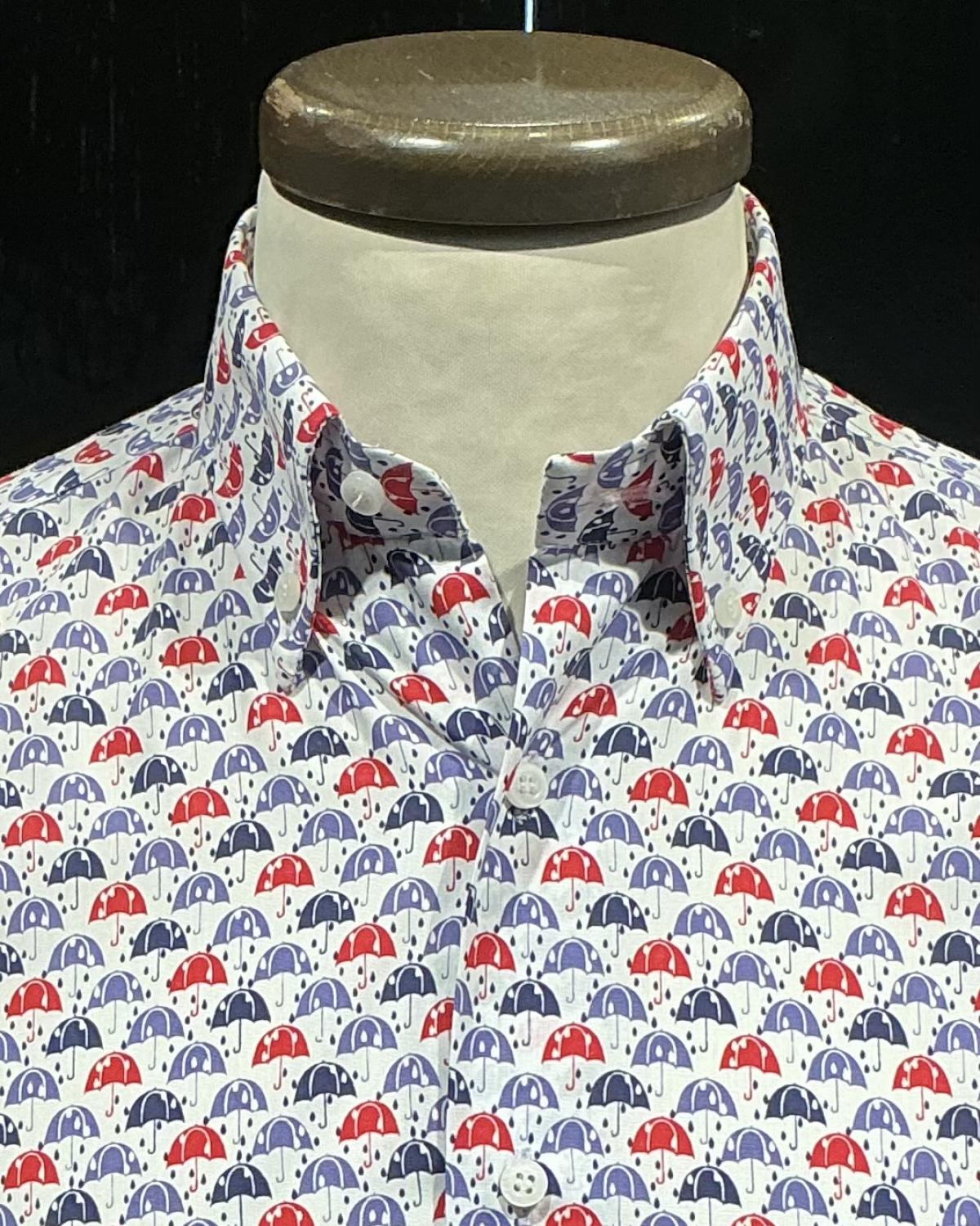 Camicia cotone stampato  Cielo