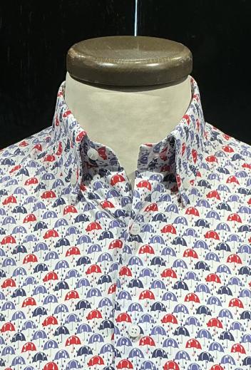 Camicia cotone stampato  Cielo