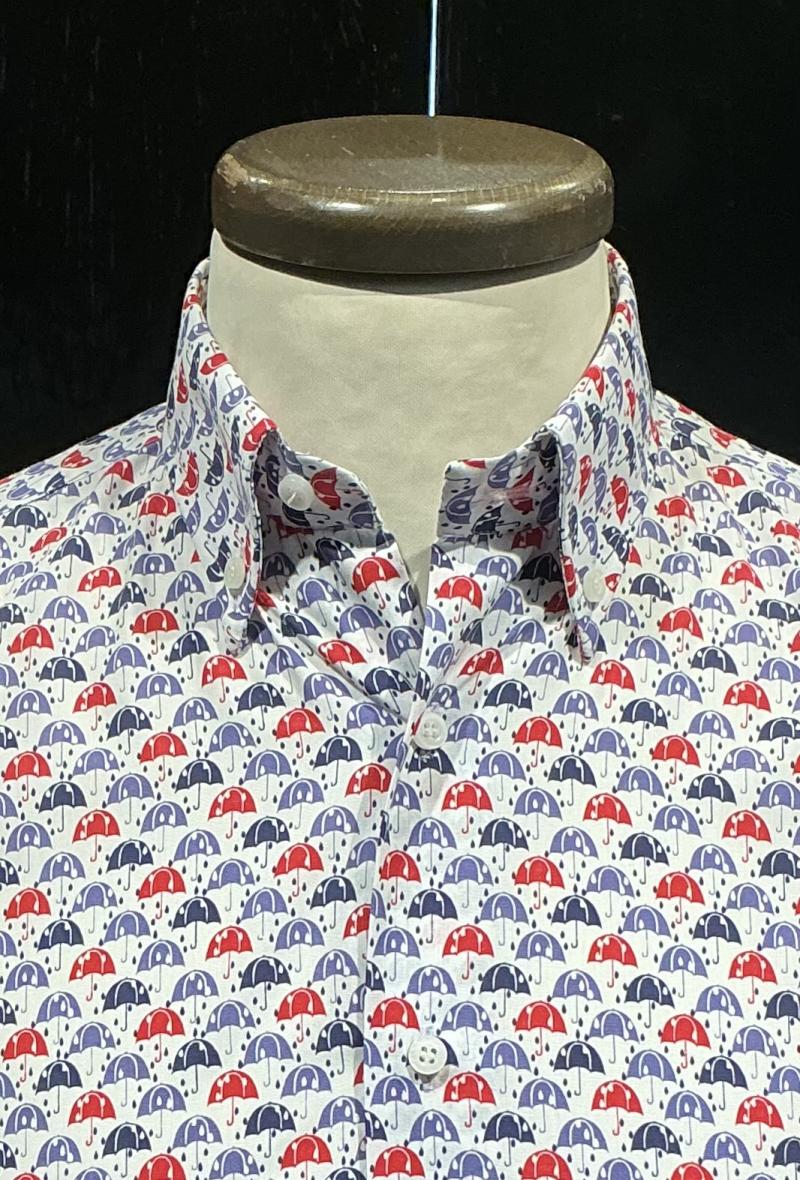 Camicia cotone stampato  Cielo