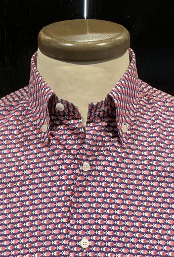 Camicia cotone stampato  Blu notte