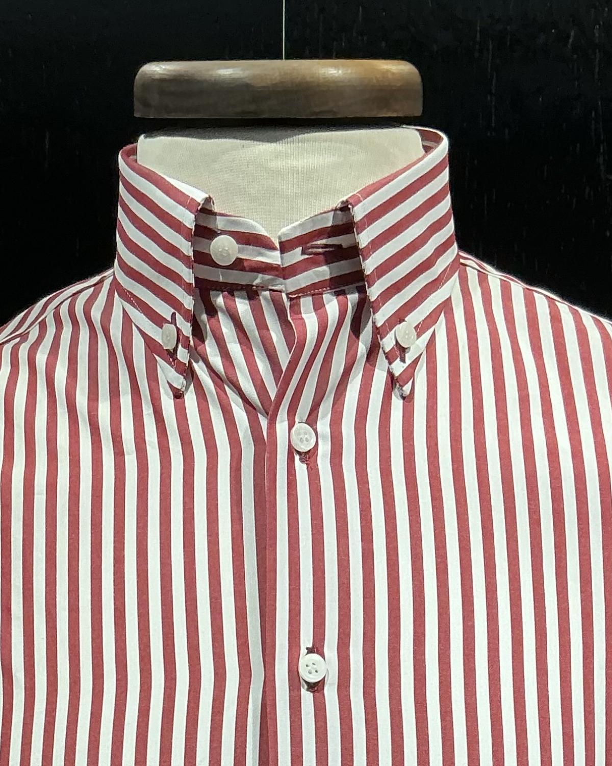 Button down righe Ciliegia