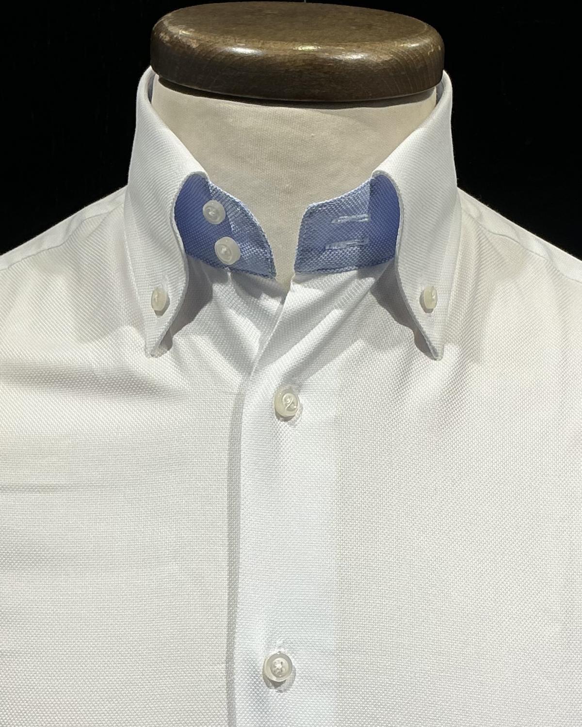 Button down Nido d’ape Bianco e cielo