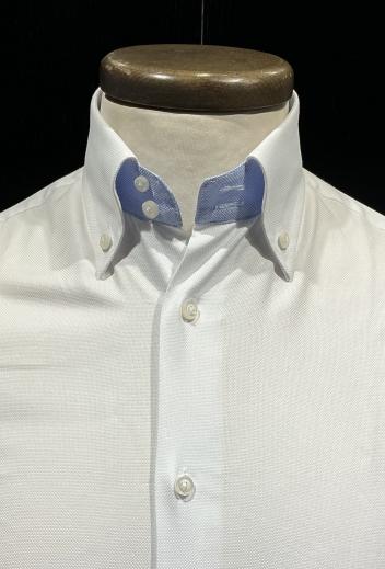 Button down Nido d’ape Bianco e cielo