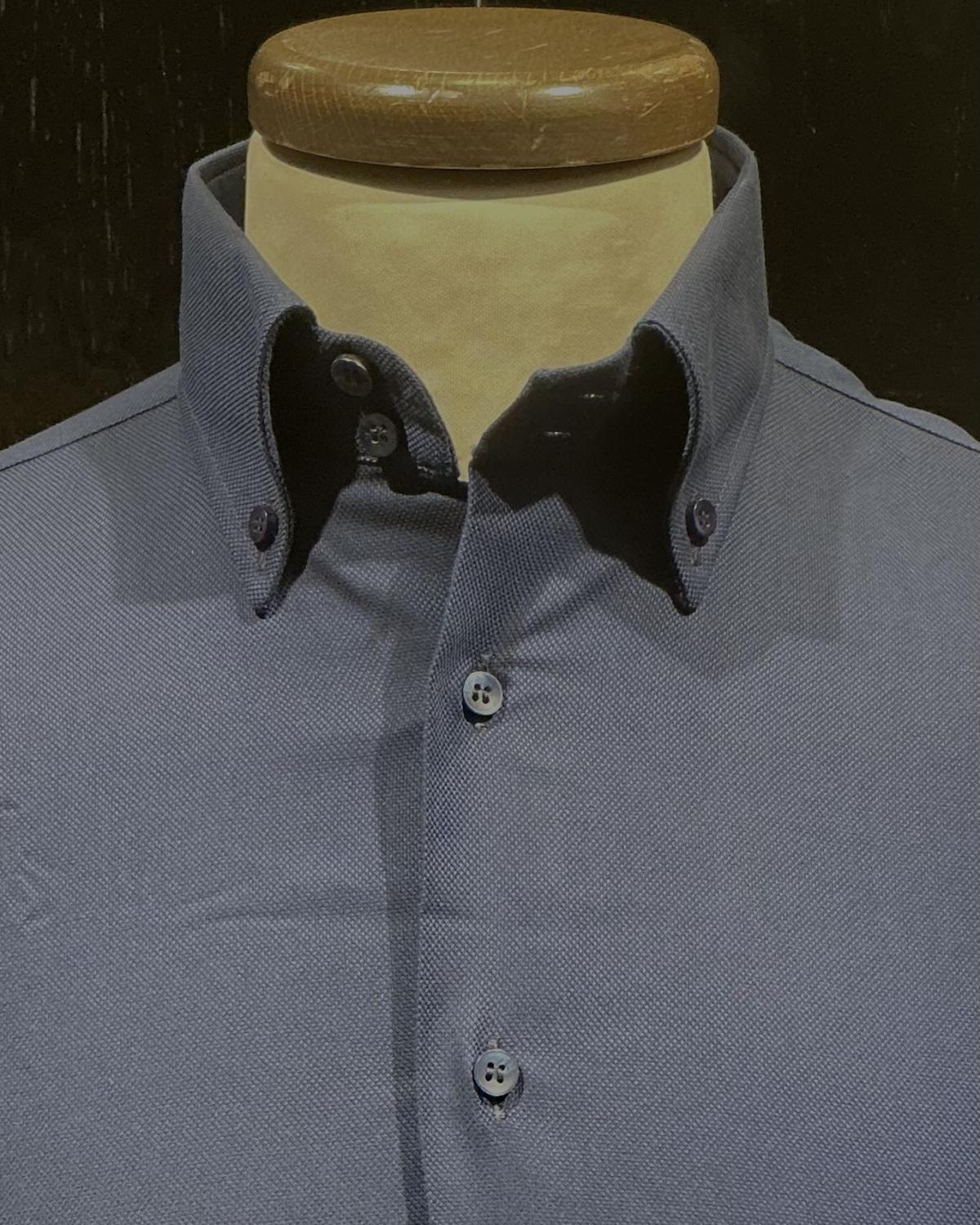 Button down Nido d’ape Blu notte
