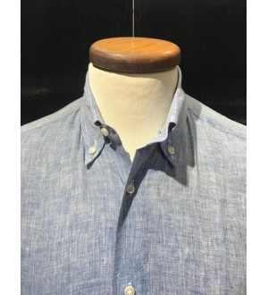 100% Linen Light Blue